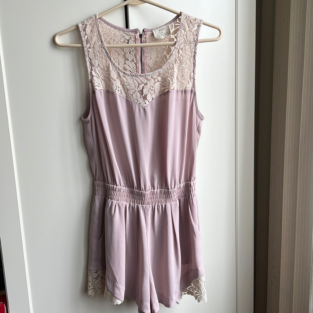 Urban Outfitters Chiffon Light Pink Romper